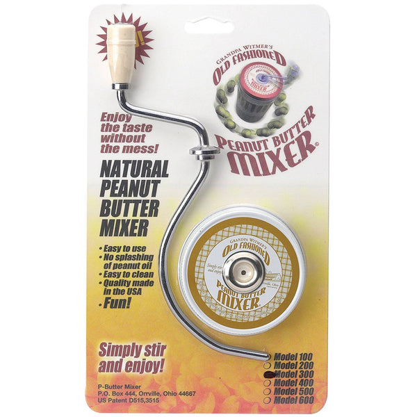 Witmer Company Grandpa Witmer's Old Fashioned Mess-Free Nut Butter and Natural Peanut Butter Mixer, Made in America, BPA Free, Fits 16-Ounce Jars with 2.75-Inch Lids - DimpzBazaar.com