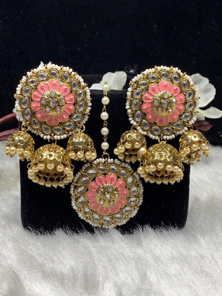 Dimpz Bazaar Dimpz Indian Jewelry Kundan Ear Rings - DimpzBazaar.com